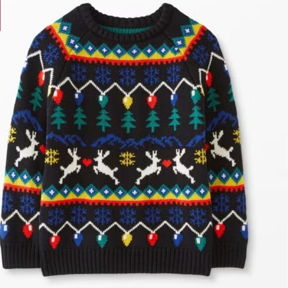 Hannah Anderson Holiday Sweater Size 6-7 Christmas Reindeers Adorable - Picture 1 of 4